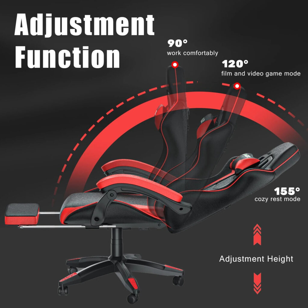 AdJustment Function

90° work comfortably  / 120°film and video game mode  / 155°cozy rest mode