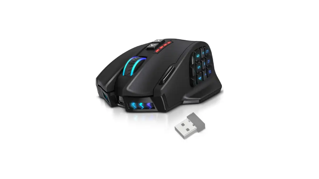 UtechSmart Venus Pro RGB Wireless MMO Gaming Mouse, 16,000 DPI Optical Sensor