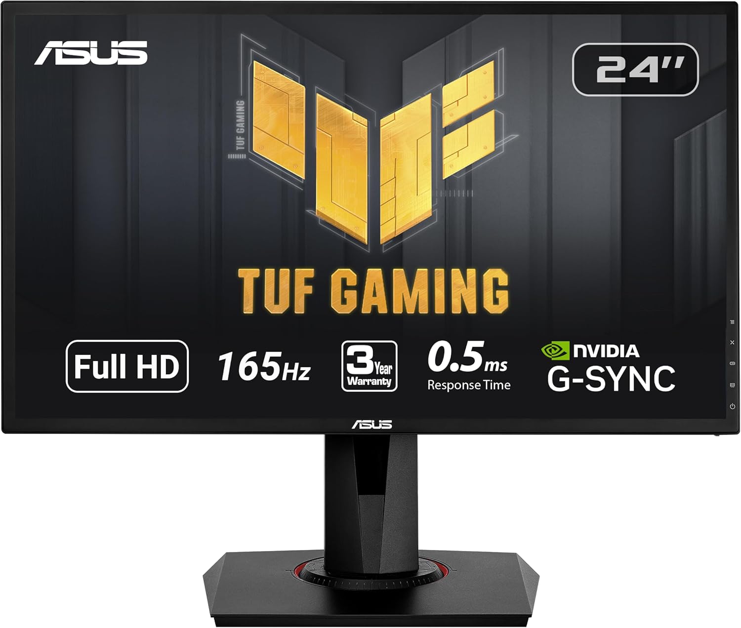 ASUS VG248QG 24" G-SYNC Gaming Monitor 165Hz 1080p 0.5ms Eye Care with DP HDMI DVI,Black