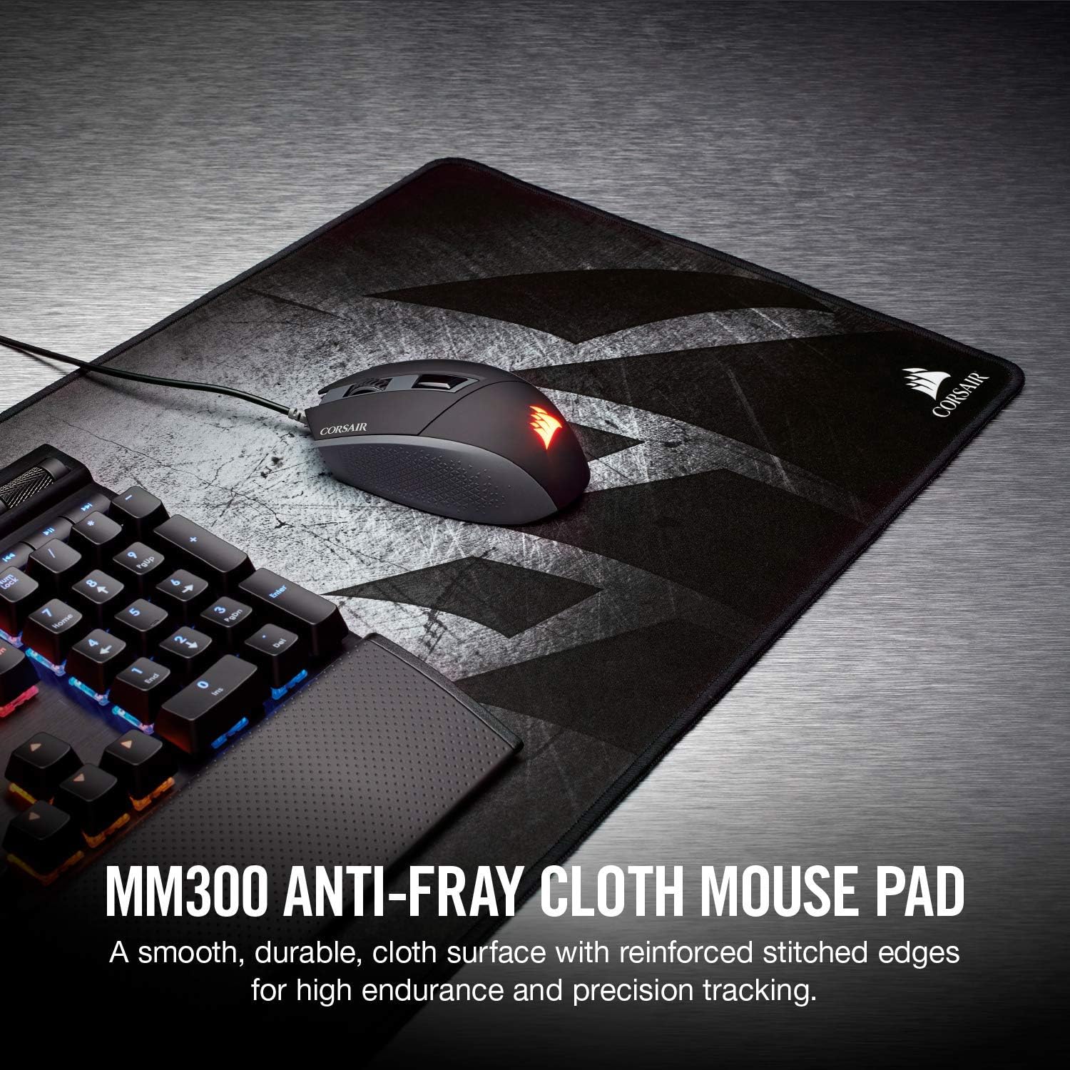 Corsair MM300 - Anti-Fray Cloth Gaming - High-Performance Mouse Pad Optimized for Gaming Sensors - Designed for Maximum Control - Extended, Multi Color
