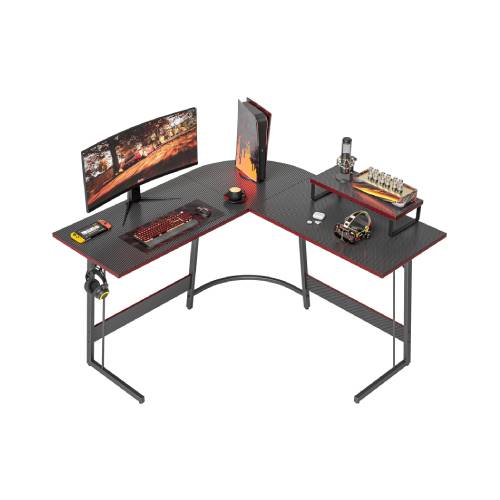 Cubiker L Shaped Desk, Computer Corner Desk, Gaming Desk with Monitor Stand