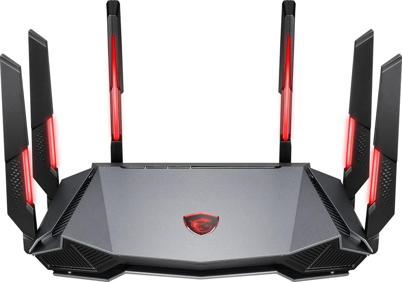 MSI Radix AXE6600 WiFi 6E Tri-Band Gaming Router, AI QoS, RGB, 1.8GHz Quad-Core Processor, MU-MIMO, Gigabit Wireless, 8-Stream, High Speed Long Range