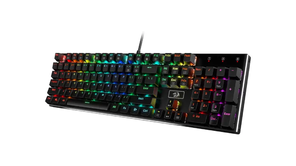 Redragon K556 RGB LED Backlit Wired Mechanical Gaming Keyboard, 104 Keys Hot-Swap Mechanical Keyboard w/Aluminum Base, Upgraded Socket and Noise Absorbing Foams