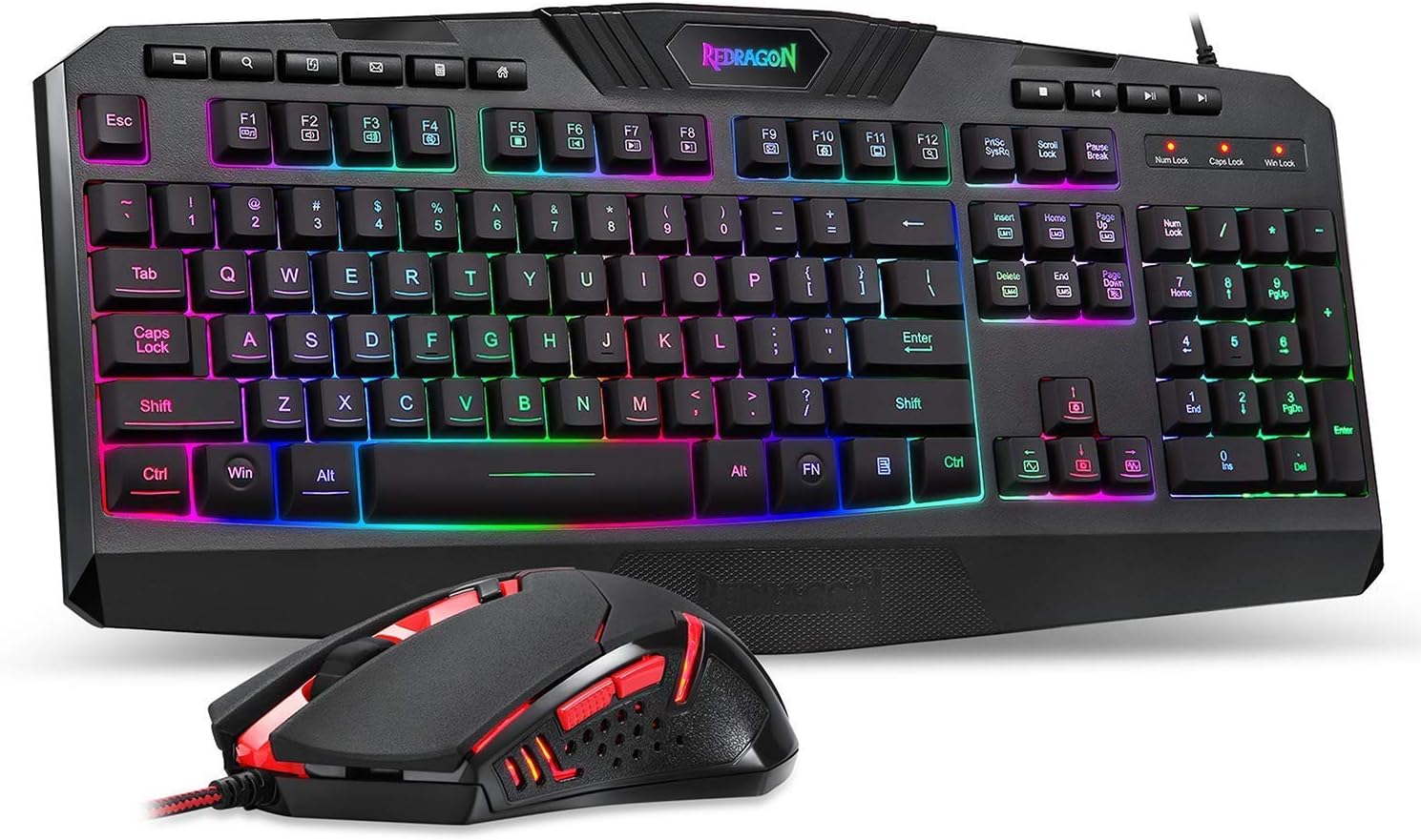 Redragon S101 Gaming Keyboard, M601 Mouse, RGB Backlit Gaming Keyboard