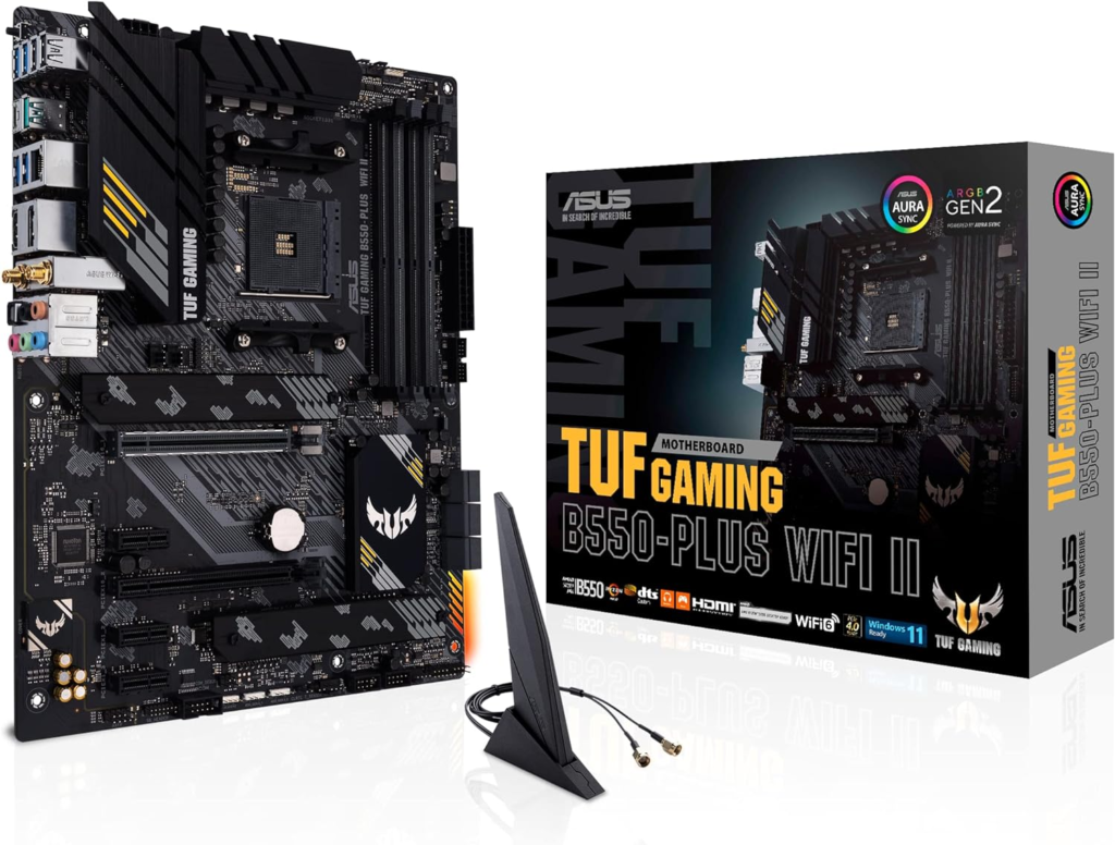 ASUS TUF Gaming B550-PLUS WiFi II AMD AM4 (3rd Gen Ryzen™) ATX Motherboard (PCIe 4.0, 6, 2.5Gb LAN, BIOS Flashback, USB 3.2 2, Addressable 2 RGB Header and Aura Sync)