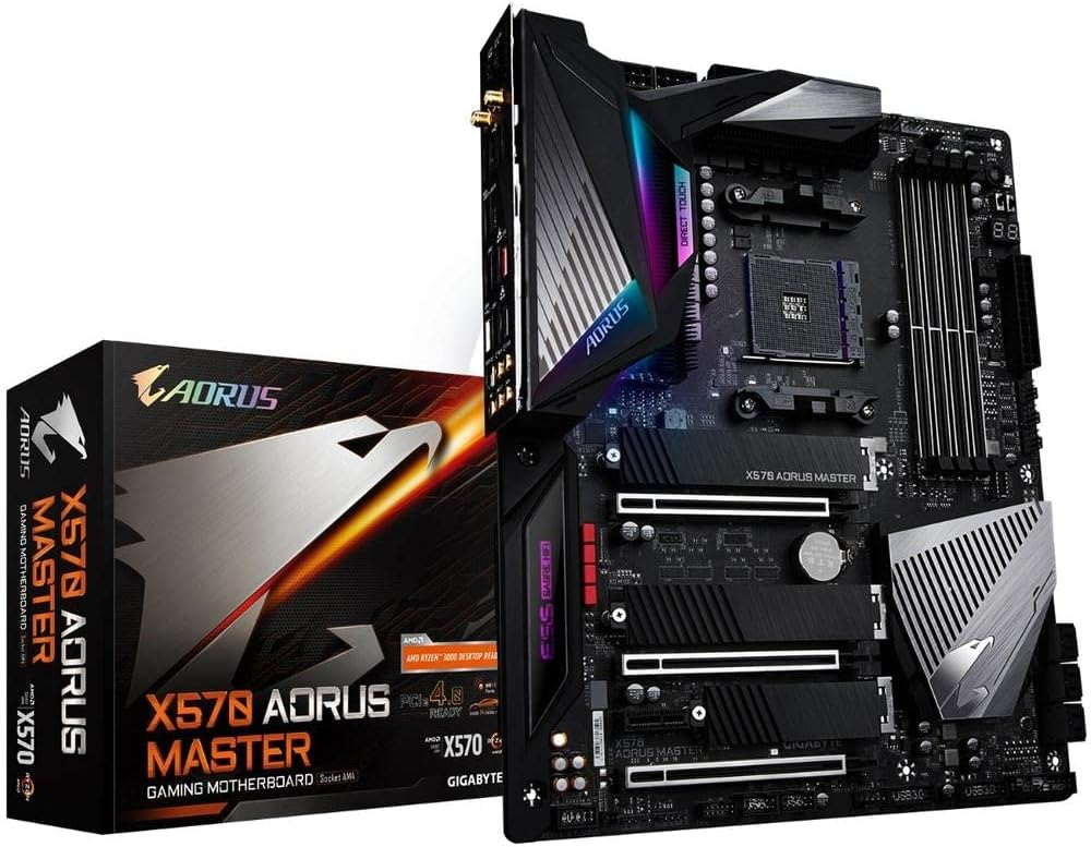 GIGABYTE X570 AORUS Master (AMD Ryzen 3000/X570/ATX/PCIe4.0/DDR4/USB3.1/ESS 9118 Sabre HiFi DAC/Fins-Array Heatsink/RGB Fusion 2.0/3xM.2