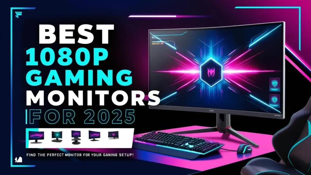 Top 1080p gaming monitors for 2025 with vibrant displays and sleek designs.