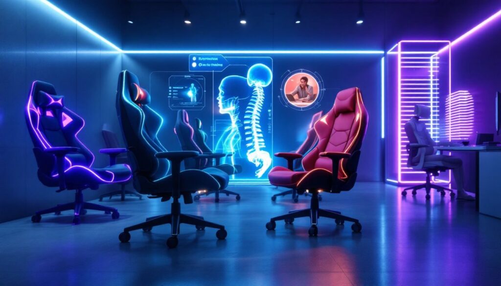 Comparison of gaming chairs and office chairs for back pain relief.