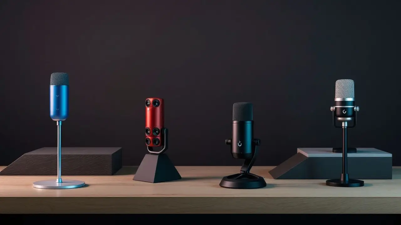 A variety of best budget microphone for gaming in 2025 displayed together.