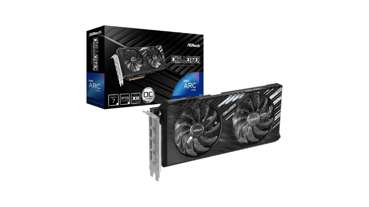 ASRock Intel Arc A750 Challenger SE 8GB OC 16 Gbps 256 bit GDDR6 7680 x 4320 Dual Fan 0dB Silent Cooling Video Graphics Card