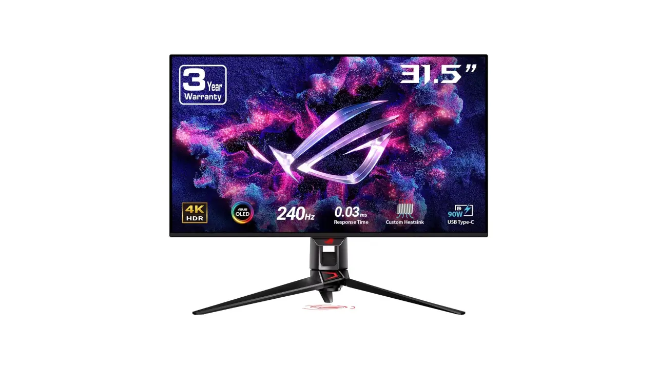 Best OLED Gaming Monitor for PS: Asus ROG Swift 32-Inch (240Hz & Deep Blacks)