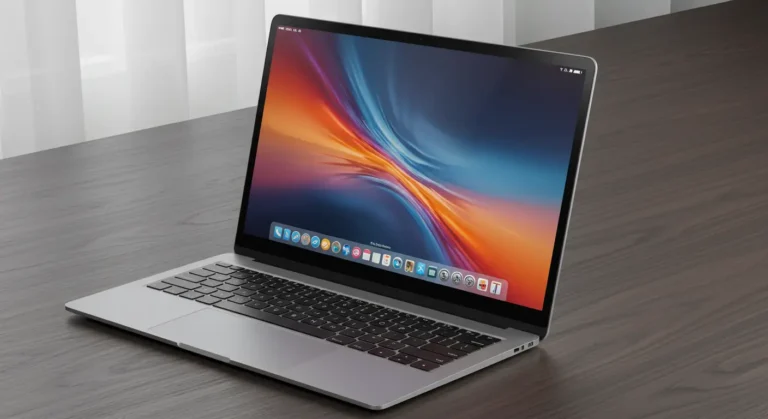 A concept image of the rumored Apple MacBook Air 2025, featuring a brilliant OLED display and an ultra-thin design.