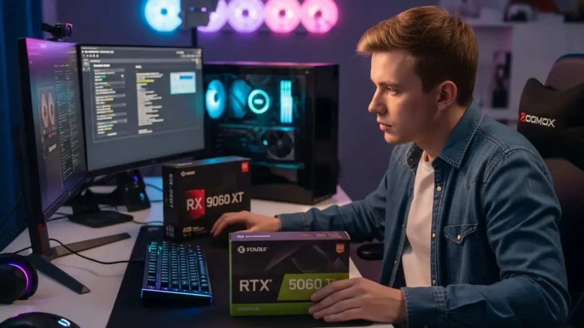Best GPU Under $450 in 2025: AMD RX 9060 XT vs Nvidia RTX 5060 Ti 4 Gamer choosing between RX 9060 XT and RTX 5060 Ti in 2025