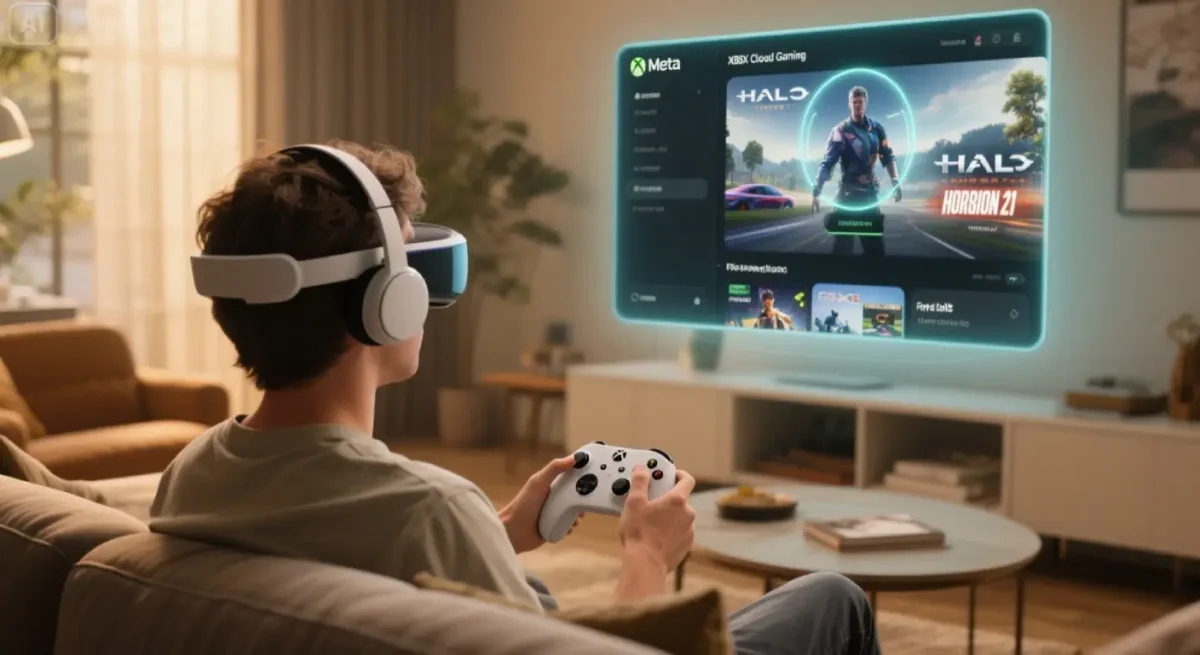 How to Play Xbox Games on Meta Quest 3s (2025 Guide) 1 User playing Xbox games on Meta Quest 3s headset using Xbox Cloud Gaming in 2025